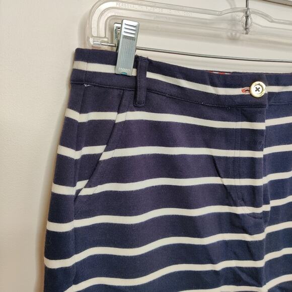 Boden Navy & White Striped Mini Skirt Size 8 Long - Picture 2 of 10